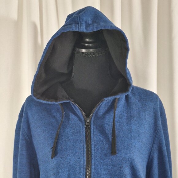 Mens Med (38-40) Ocean Pacific (OP) Heathered Blue Zip-Up Hoodie Comfy AF Y'all - Picture 1 of 14